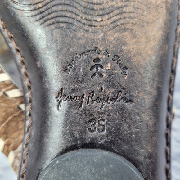 Henry Beguelin Brown Leather Slides size 35 - Picture 11 of 12